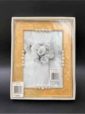 INHABIT Wedding Collection Epoxy with Faux Pearl Photo Picture Frame 5X7